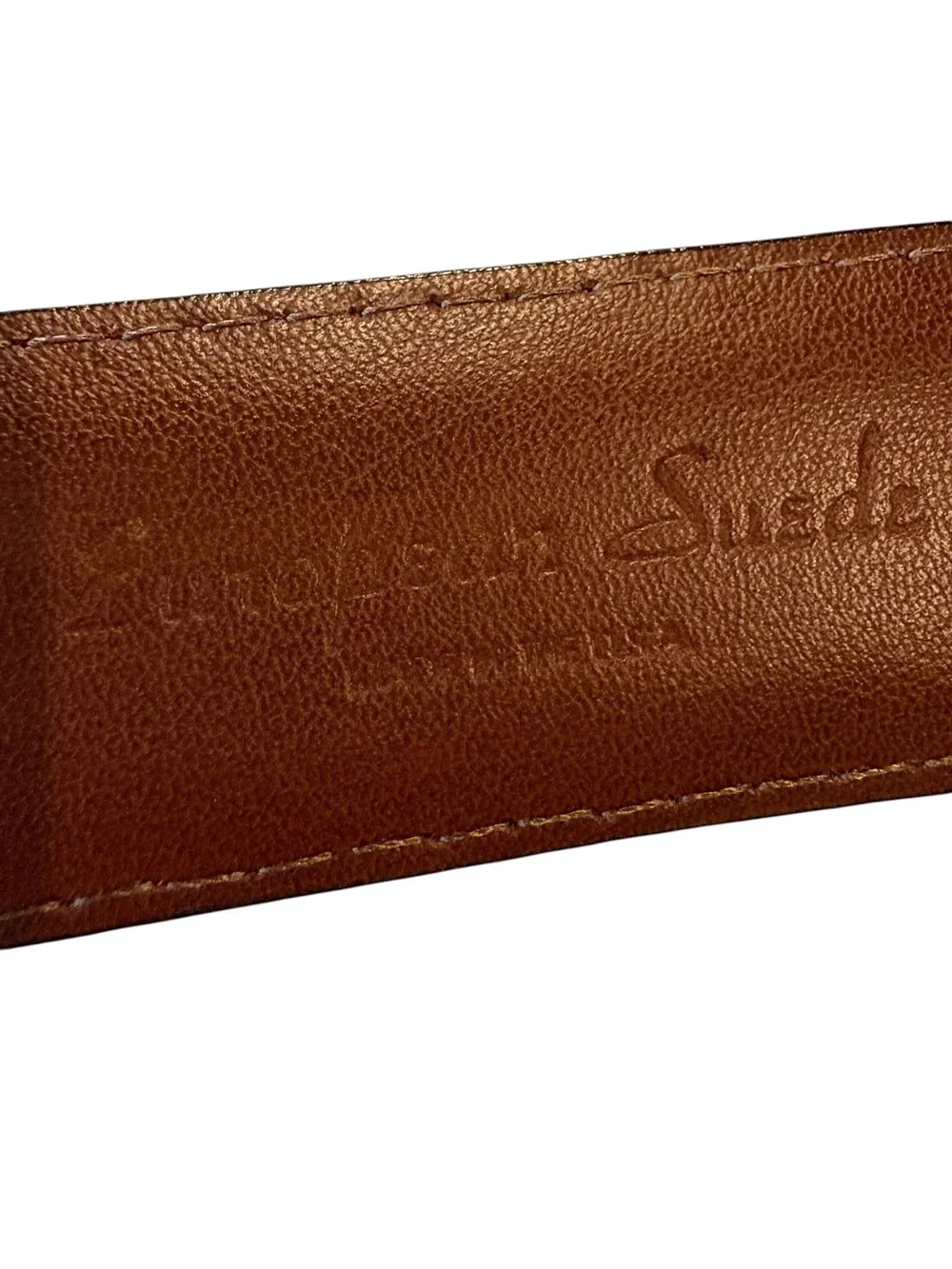 Torino Leather - European Sueded Calfskin Belt - Brown. Size 42